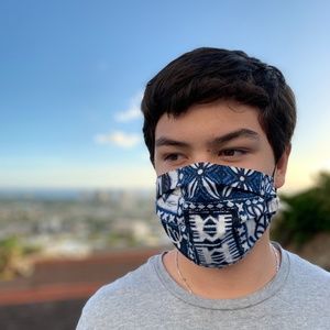 Hawaiian Tribal Cotton pleated mask